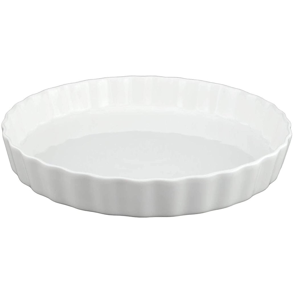GOURMEX 8.75" White, Fluted Quiche Baking Dish Round