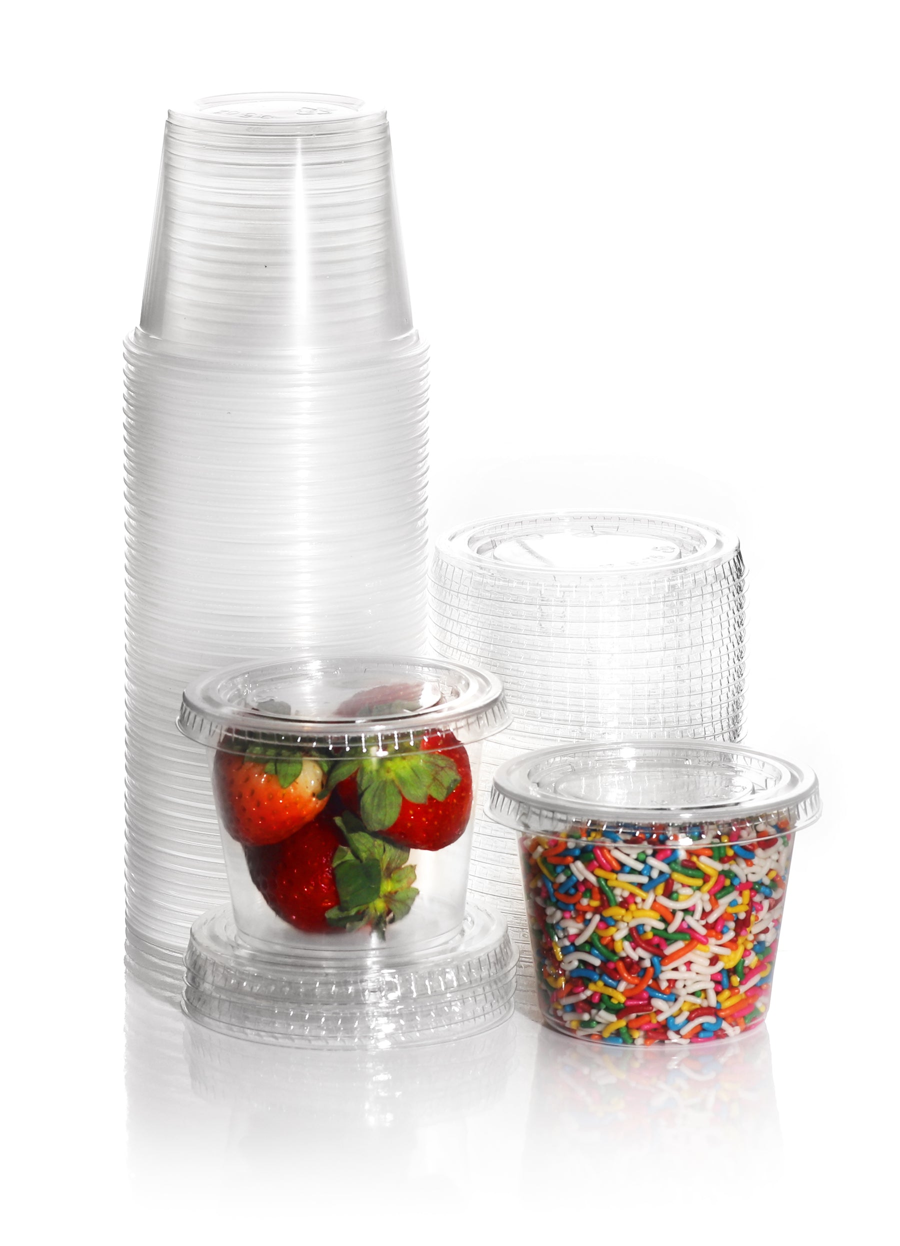 GOURMEX 3.25oz Clear Plastic Containers With Lids Portion Cups 250pc