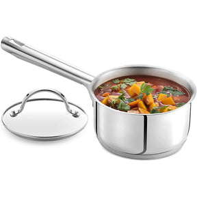 GOURMEX 2.5L Induction Saucepan with Glass Cookware Lid