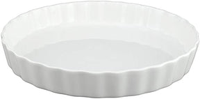 GOURMEX 8.75" White, Fluted Quiche Baking Dish Round