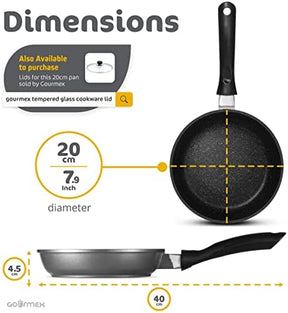 GOURMEX Induction Fry Pan, Black, With Nonstick Coating