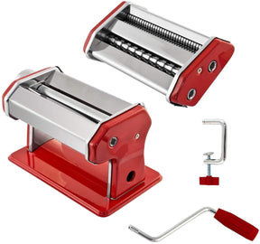 GOURMEX Red Stainless Steel Manual Pasta Maker Machine