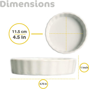 GOURMEX White, Fluted Quiche Baking Dish 11.5cm Round 6pk