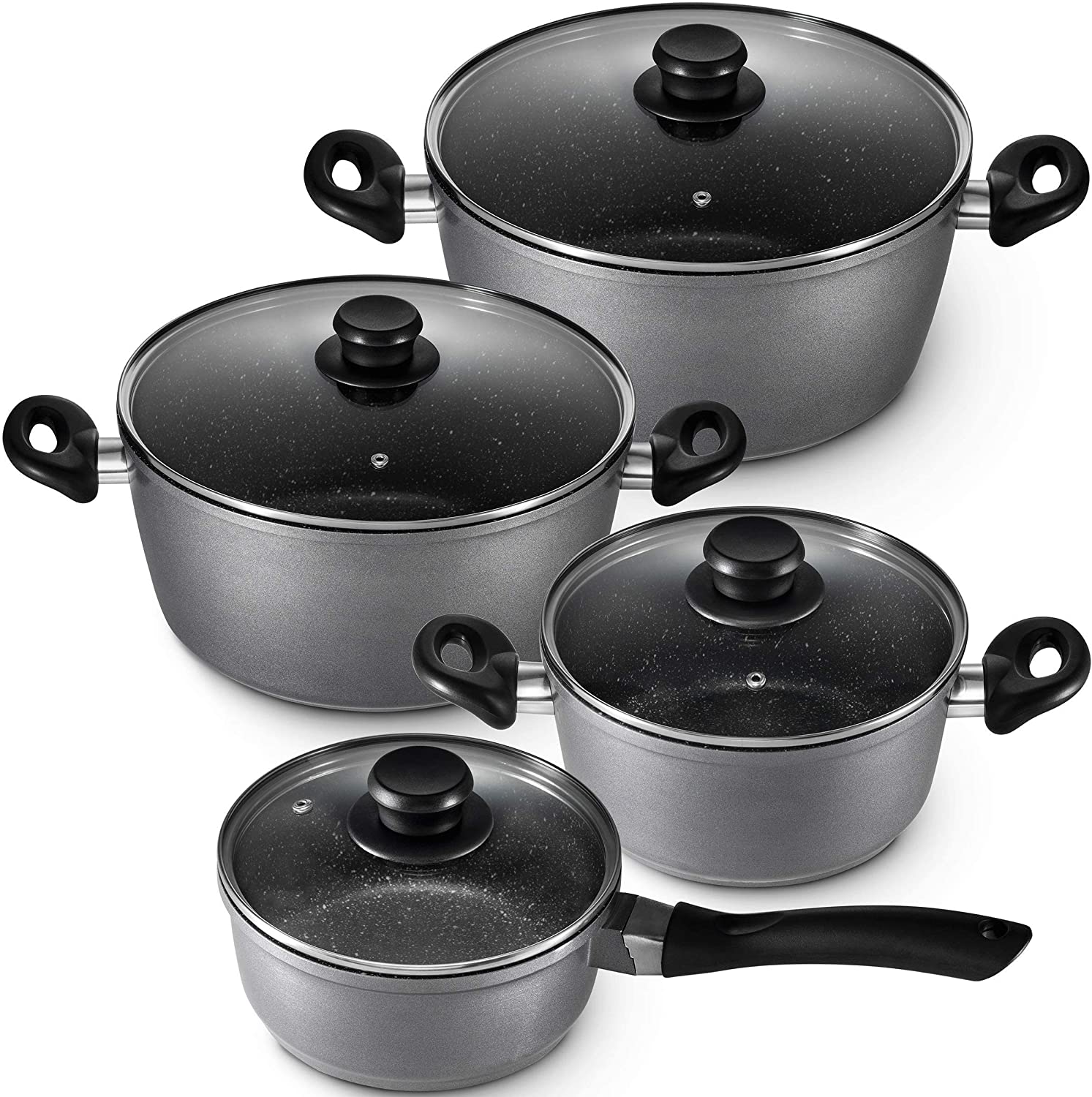 GOURMEX 7L Induction Casserole Pot | Black with Nonstick Coating