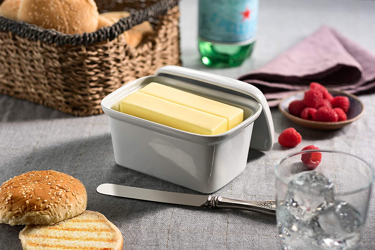 GOURMEX Large Butter Box with Lid | Fits One Pound of Butter