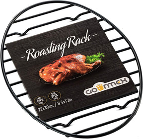 Oval Roasting Rack With Integrated Feet, Black - Non-stick Whitford Coating 6x9"