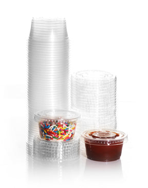 GOURMEX 2oz Clear Plastic Containers With Lids Portion Cups 250pc